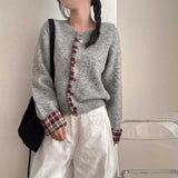 チェックアクセントカーディガン