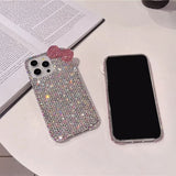 【iPhone17対応】ギャルリボンラインストーンiPhoneケース