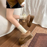 厚底ショートファームートンブーツ