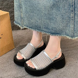 メッシュワイドハイソールサンダル
