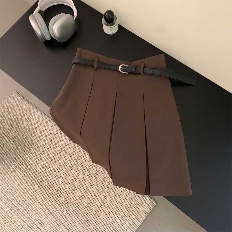 ワイドプリーツベルトスカート