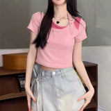 アレンジバックルレイヤードTシャツ