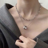ダブルリングチェーンネックレス