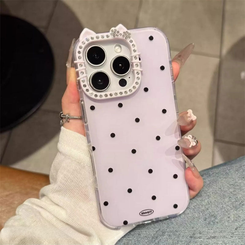 【iPhone17対応】カラードットキャットiPhoneケース
