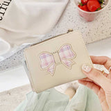 チェックリボンアイコンミニ財布