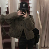 ハイネックボタンボアコート