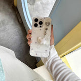 羽根チャーム付き白うさぎiPhoneケース