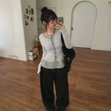 エンドフリルボーダーカーディガン