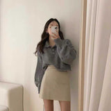 ボタンポロカットオフニット