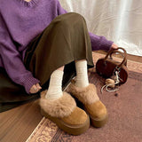 厚底ショートファームートンブーツ