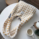 ボアチェックトートバッグ