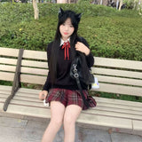 ボウタイ赤チェック制服コーデ4点SET