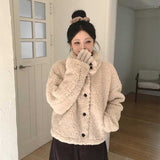 ハイネックボタンボアコート