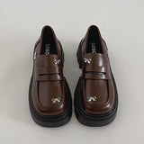 厚底リボンスタッズローファー