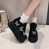 バタフライラインストーンスニーカー