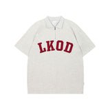 グレーロゴハーフジップTシャツ