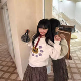 ノスタルジーキャットフラワーニット