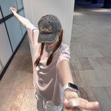 ピンクグレーユニTシャツ