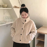 ハイネックボタンボアコート