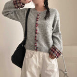 チェックアクセントカーディガン