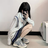 韓国風ブルーホワイトベスト制服コーデ3点SET
