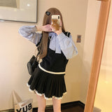 レイヤードベストボウタイシャツ