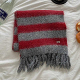 ワンポイントボーダーマフラー