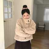 ハイネックボタンボアコート