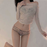 パステルレオパードフリルブラ＆ショーツSET