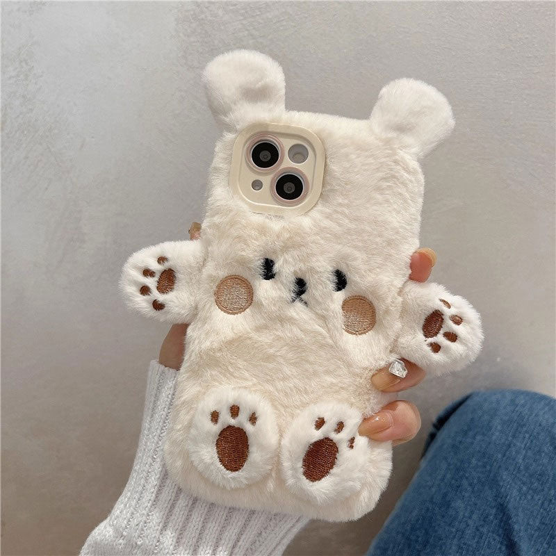 しろくまぬいぐるみiPhoneケース