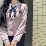 韓国風ピンクグレー制服コーデ5点SET