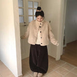 ハイネックボタンボアコート