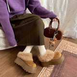 厚底ショートファームートンブーツ