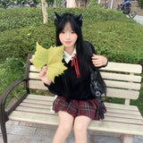 ボウタイ赤チェック制服コーデ4点SET