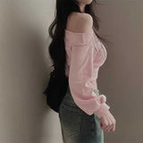 ワンショルダークロップドロゴスウェット