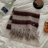 ワンポイントボーダーマフラー