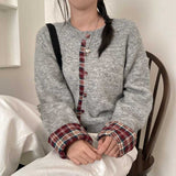 チェックアクセントカーディガン