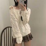 ショルダーストラップケーブルニット