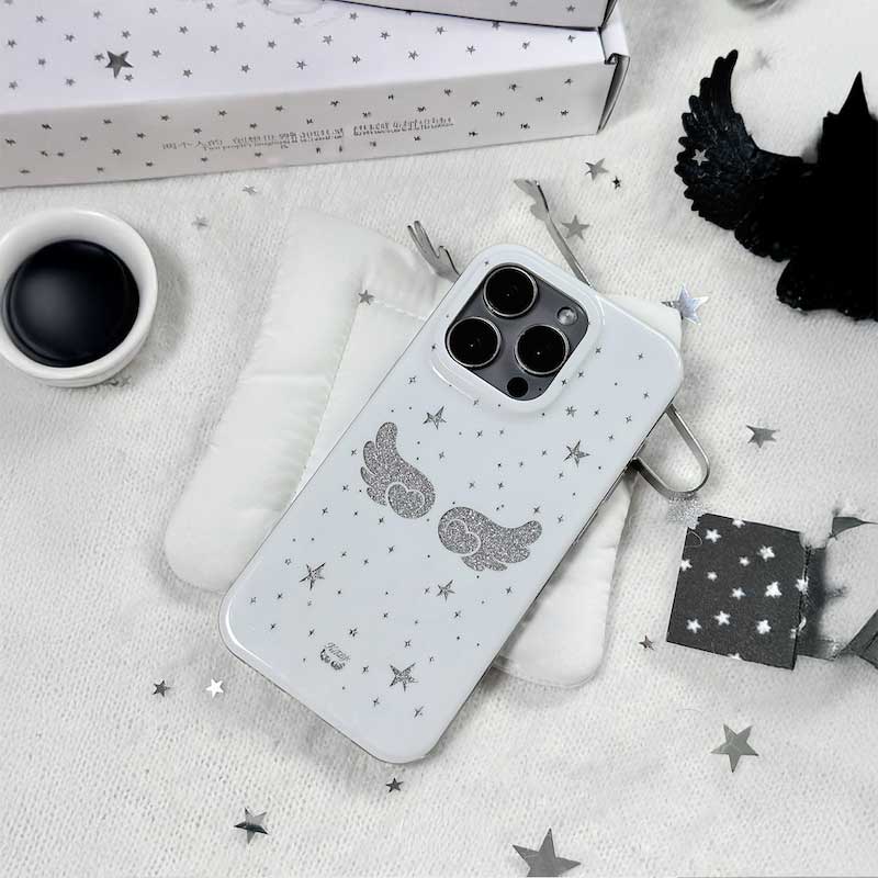 ラメスパークリングエンジェルiPhoneケース