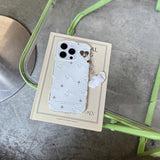 羽根チャーム付き白うさぎiPhoneケース