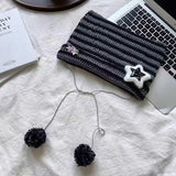 モノトーンスター猫耳ニット帽