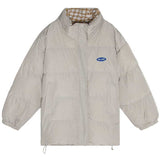 チェックアクセントオーバーダウンジャケット