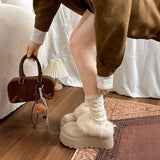 厚底ショートファームートンブーツ