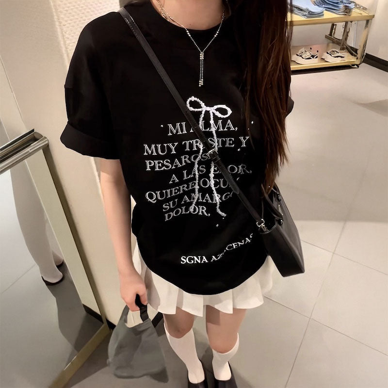 ロックリボンブラックTシャツ