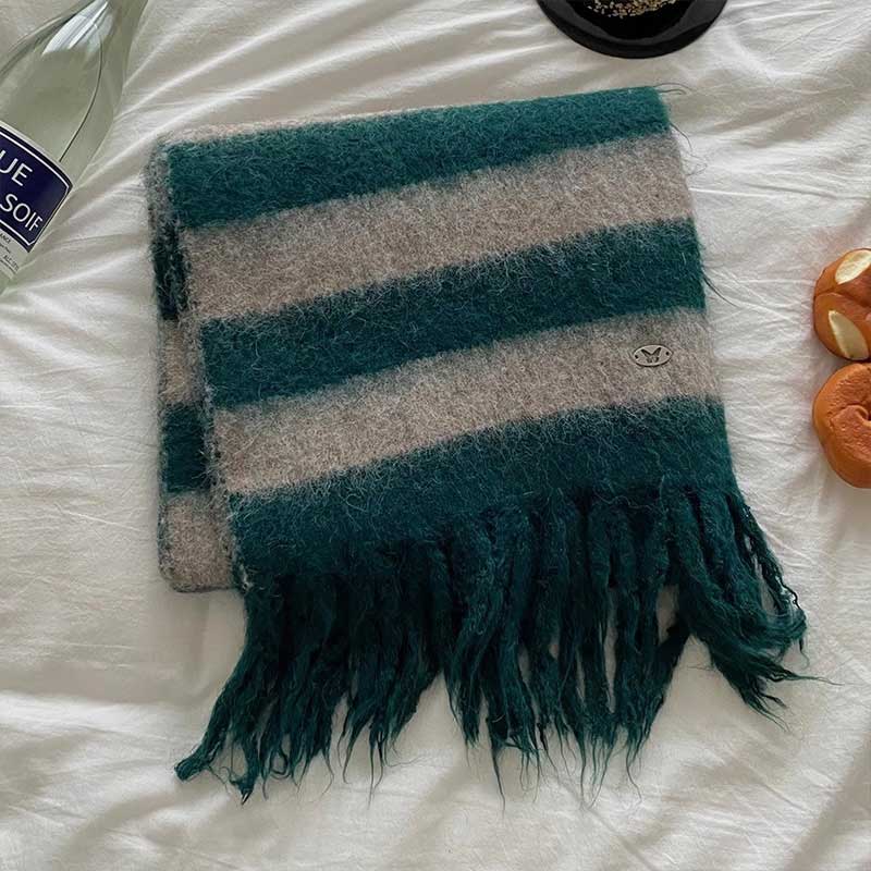 ワンポイントボーダーマフラー