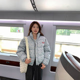 フローラルハイネックパターンダウン