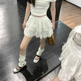 ダブルレースティアードミニスカート