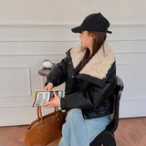 ボアビッグカラーレザージャケット