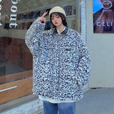 リバーシブルレオパードファーレザージャケット