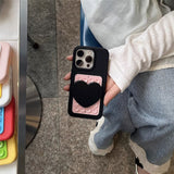 【iPhone17対応】ハートコントラスト吸盤iPhoneケース